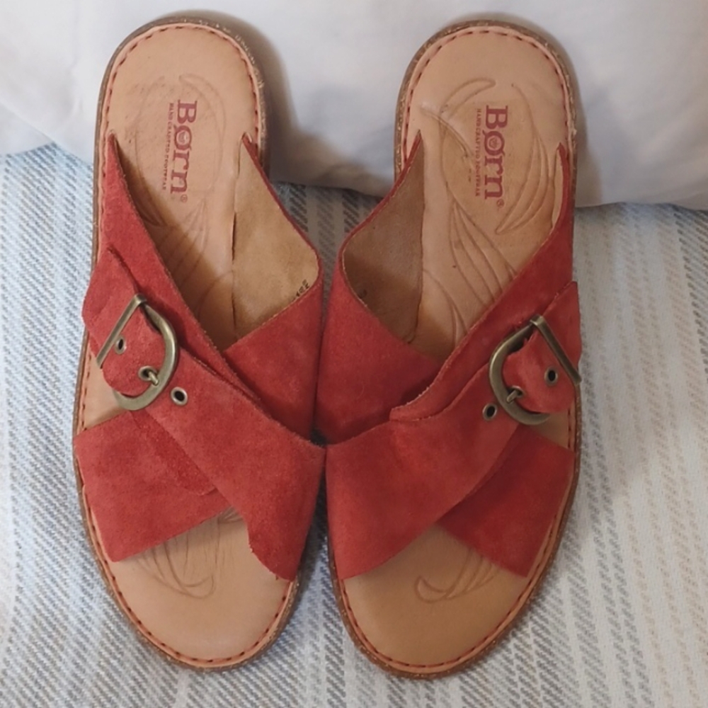 EUC Born Suede Rio Sandals Burnt Orange